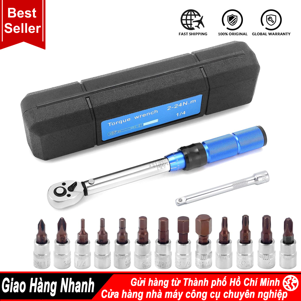  Cờ lê mô-men xoắn nhả nhanh chính xác cao đặt trước 2-24N.m chỉnh được 1 4 inch sửa chữa xe đạp ô tô 
