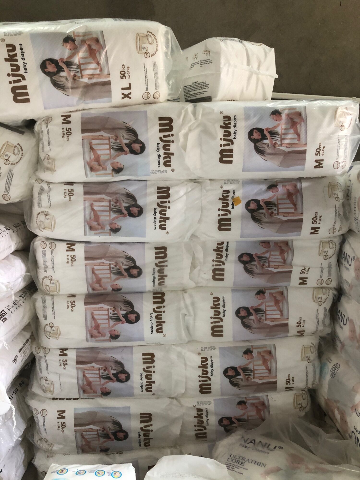 Bỉm mijuku combo 100 miếng đủ size m,l,xl,xxl