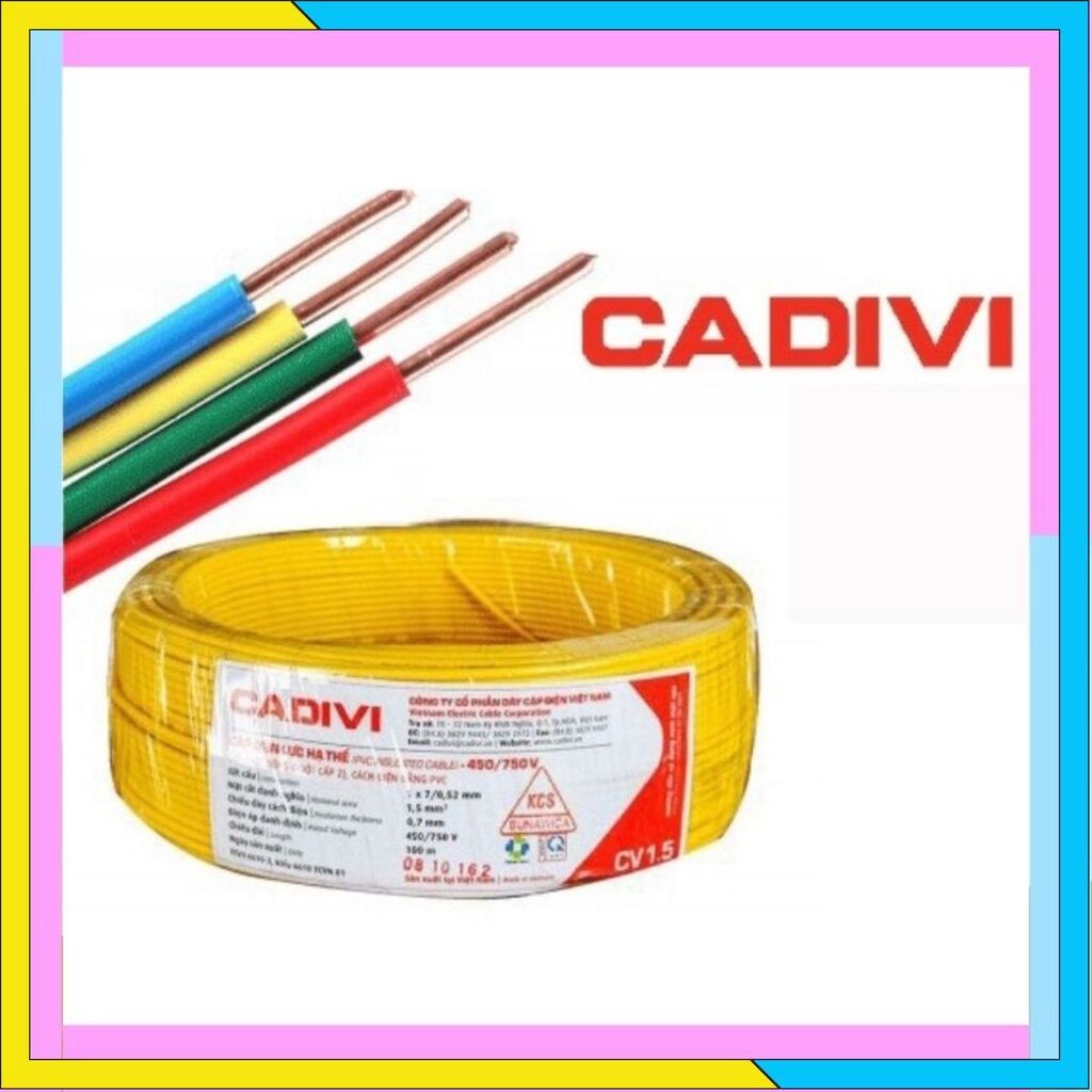 Dây điên đơn mềm cadivi cv 1mm, 1.5mm, 2mm, 2.5mm