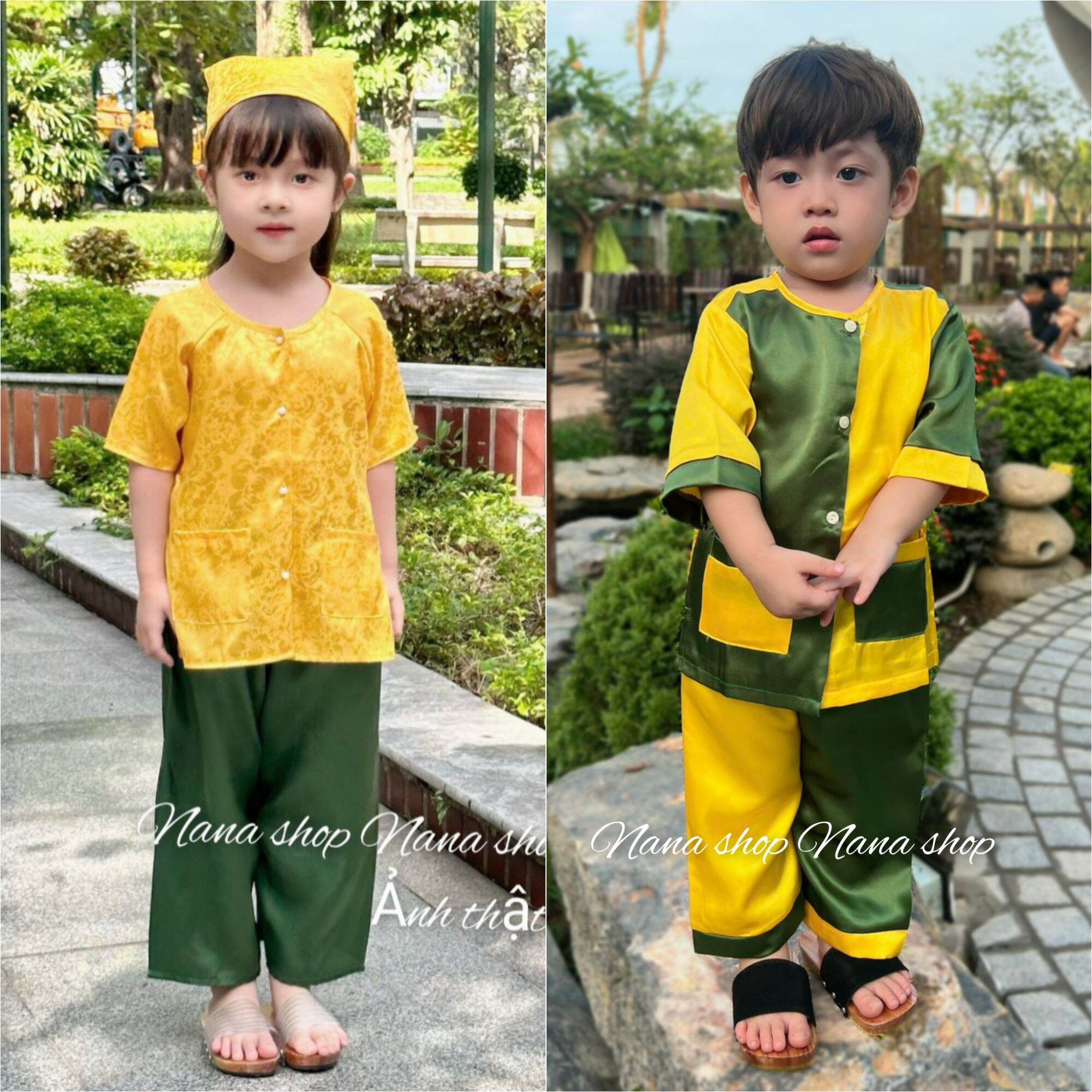 Đồ đôi bé trai bé gái size 8ky - 35ky bộ bà ba em bé