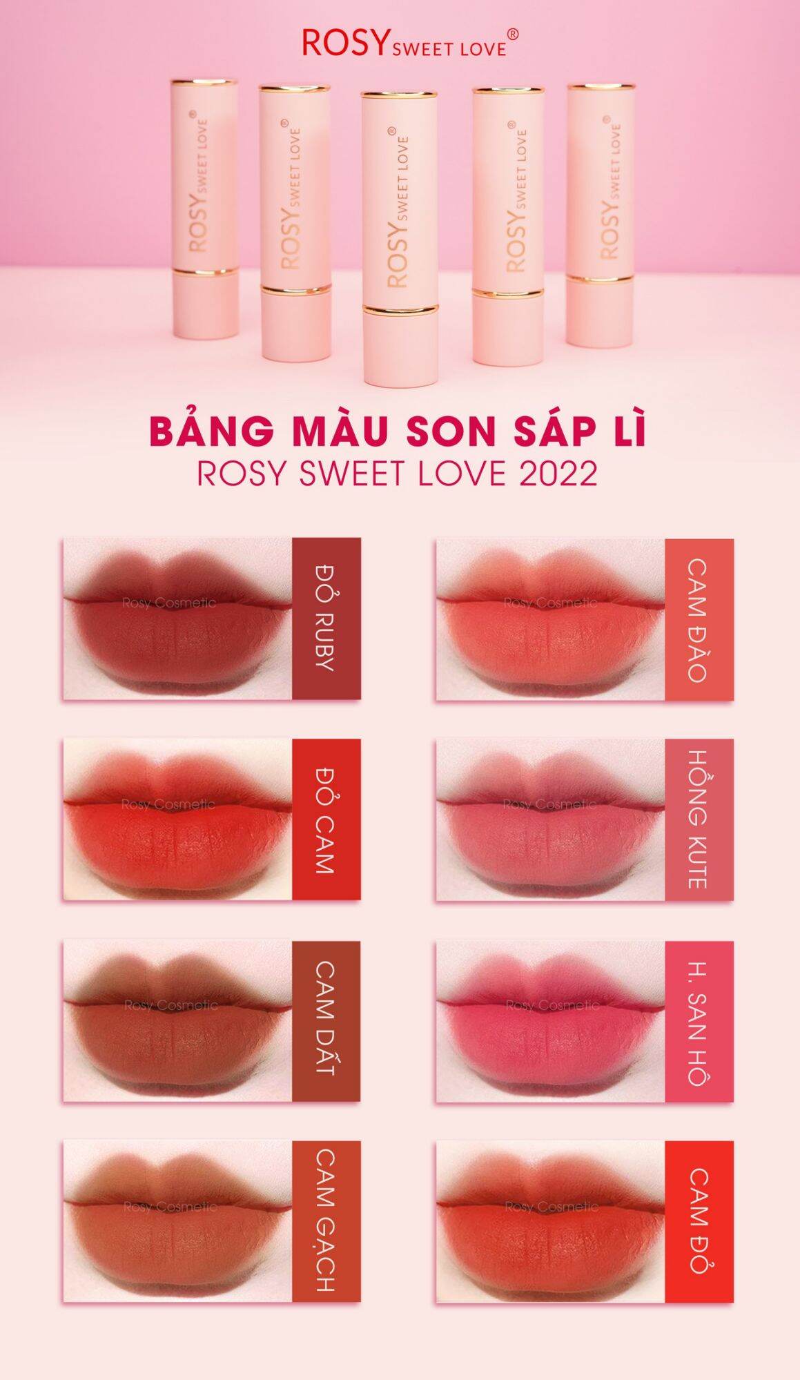 Son Rosy không chì siêu lì chính hãng