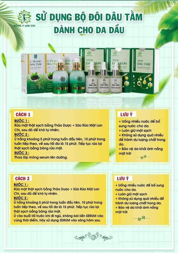 bộ sản phẩm ủ trắng và serum dâu tằm