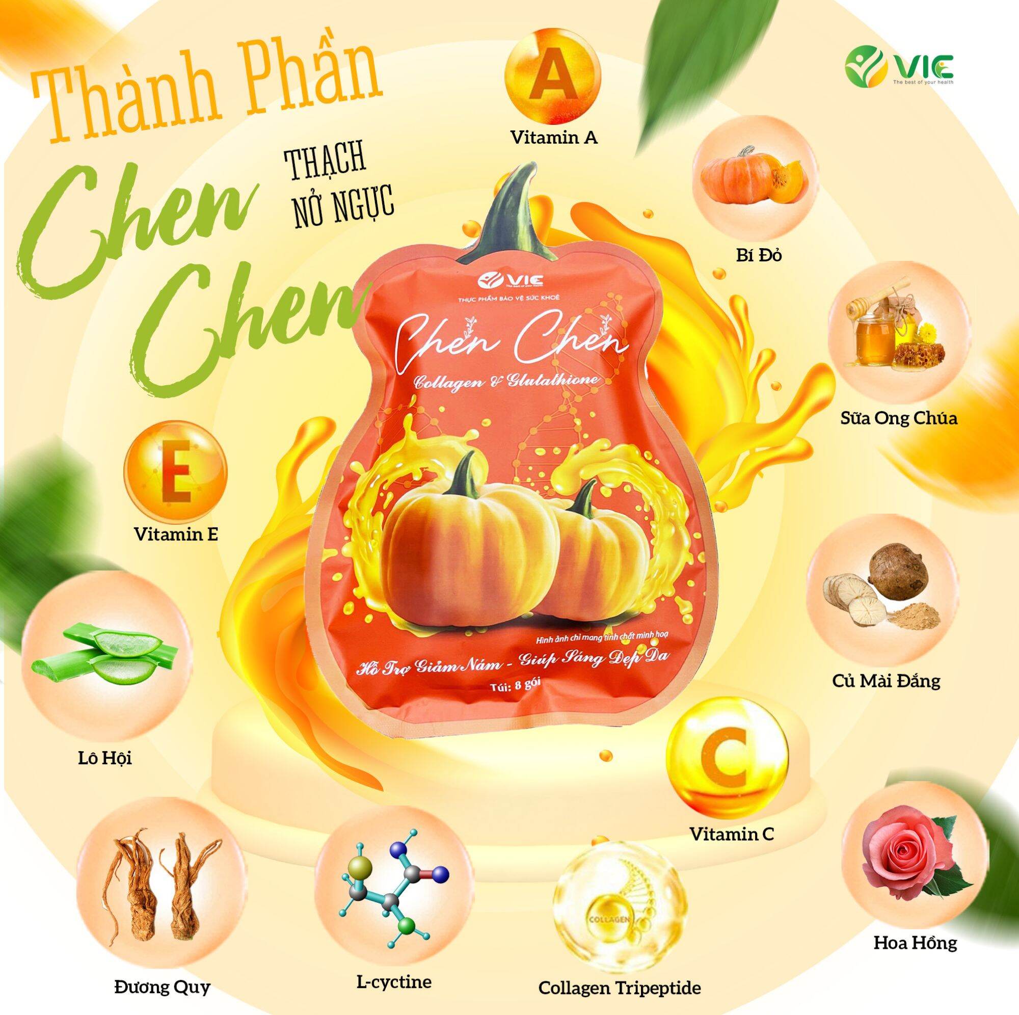Thạch nở ngực bí đỏ chèn chen