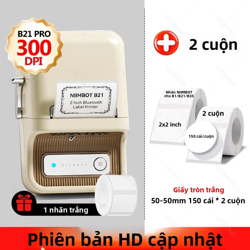 Máy In Nhãn Niimbot B21 Pro 300dpi Máy In Nhiệt Không Dây Cho Ảnh Hóa Đơn Ghi Chú Cà Phê Tạp Hóa Sử 