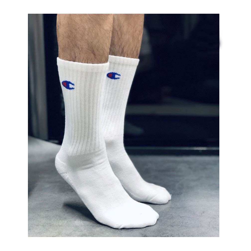 Vớ champion trắng Nam Nữ cổ cao