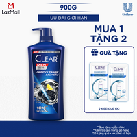 Clear Men Deep Cleanse Sạch Sâu Dầu Gội Sạch Gàu 900g