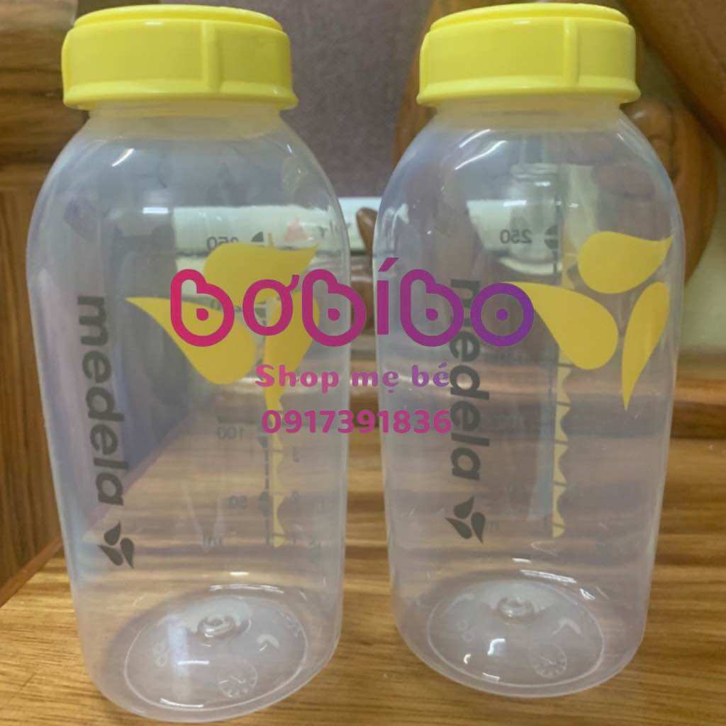 Bình trữ sữa MEDELA 250ml in logo chính hãng chất liệu PP không chứa BPA an toàn cho bé