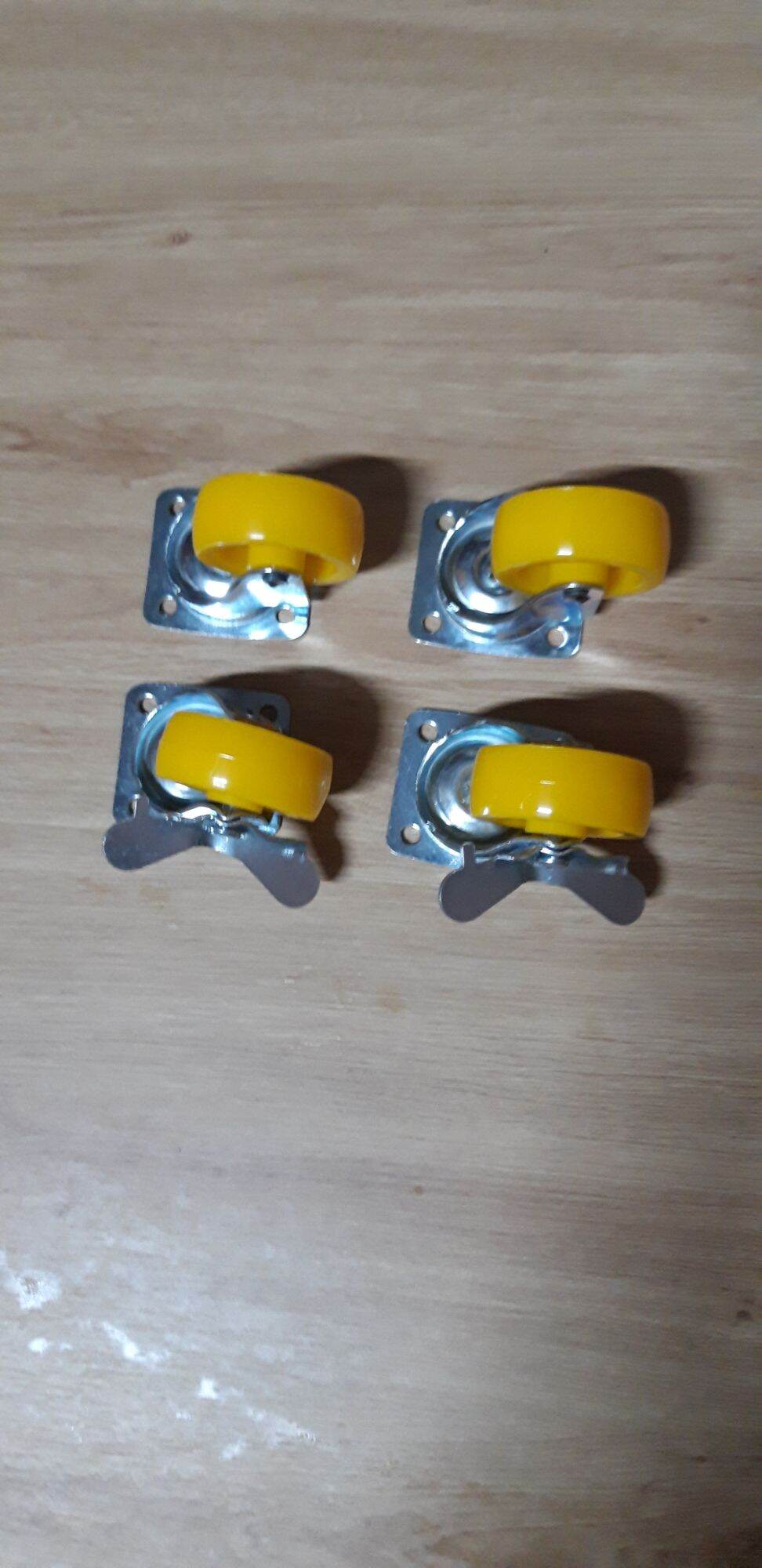 Bánh xe vàng 5 phân, combo 4 bánh ( 2 bánh có khóa, 2 bánh không khóa)