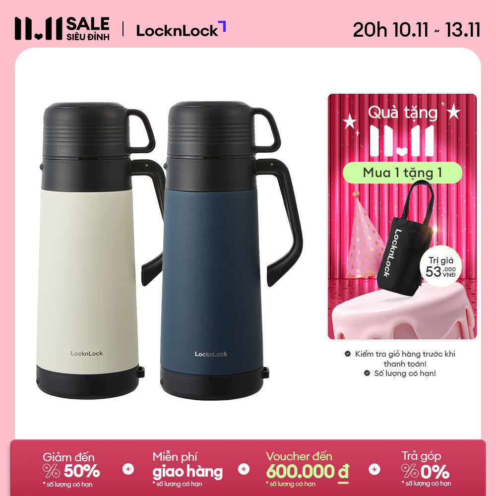 Bình nước giữ nhiệt có quai đeo Lock&Lock Easy Outdoor dung tích 1.2L và 1.8L - LHC1484 - LHC1485