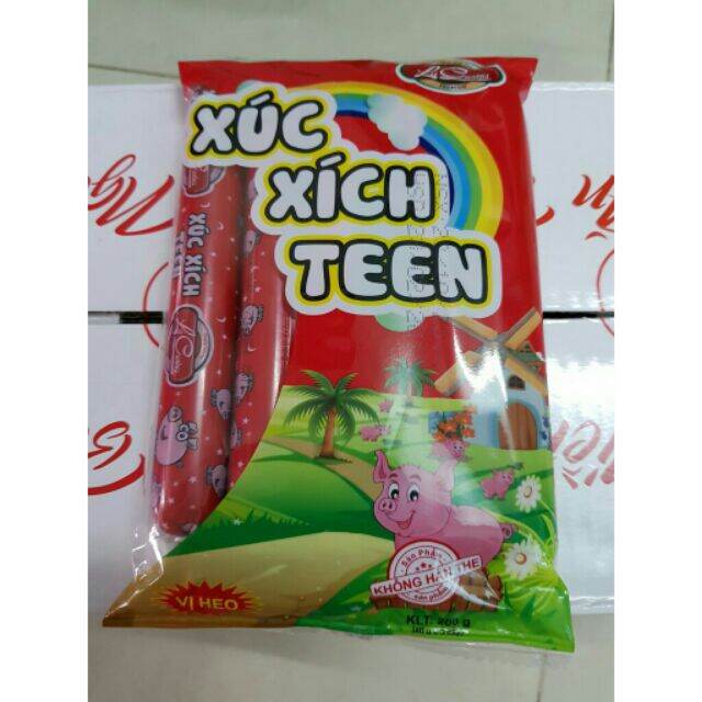 1 gói 5 cây xúc xích teen ăn liên cho bé và gia đình