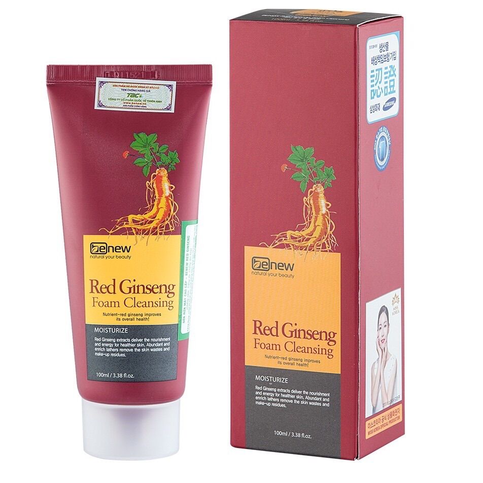 Hàng chính hãng- sữa rửa mặt sâm đỏ benew hàn quốc xóa nám da 100ml/hộp