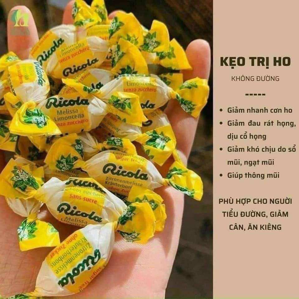 Kẹo Ngậm Chanh Bạc Hà Không Đường Ricola Lemon Mint Sugar Free 105 viên của Mỹ