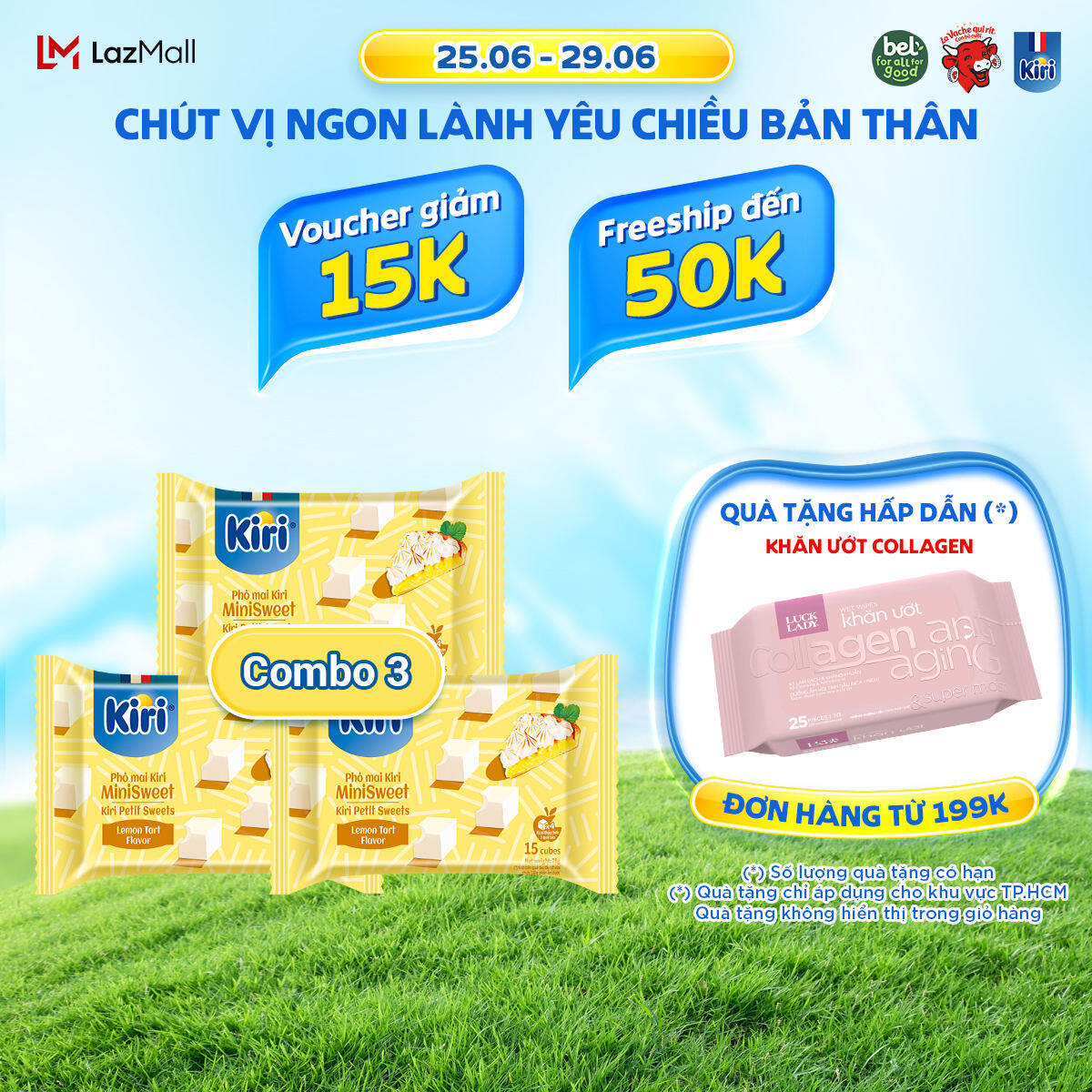 Combo 3 Phô mai Kiri vị chanh 15C 78g