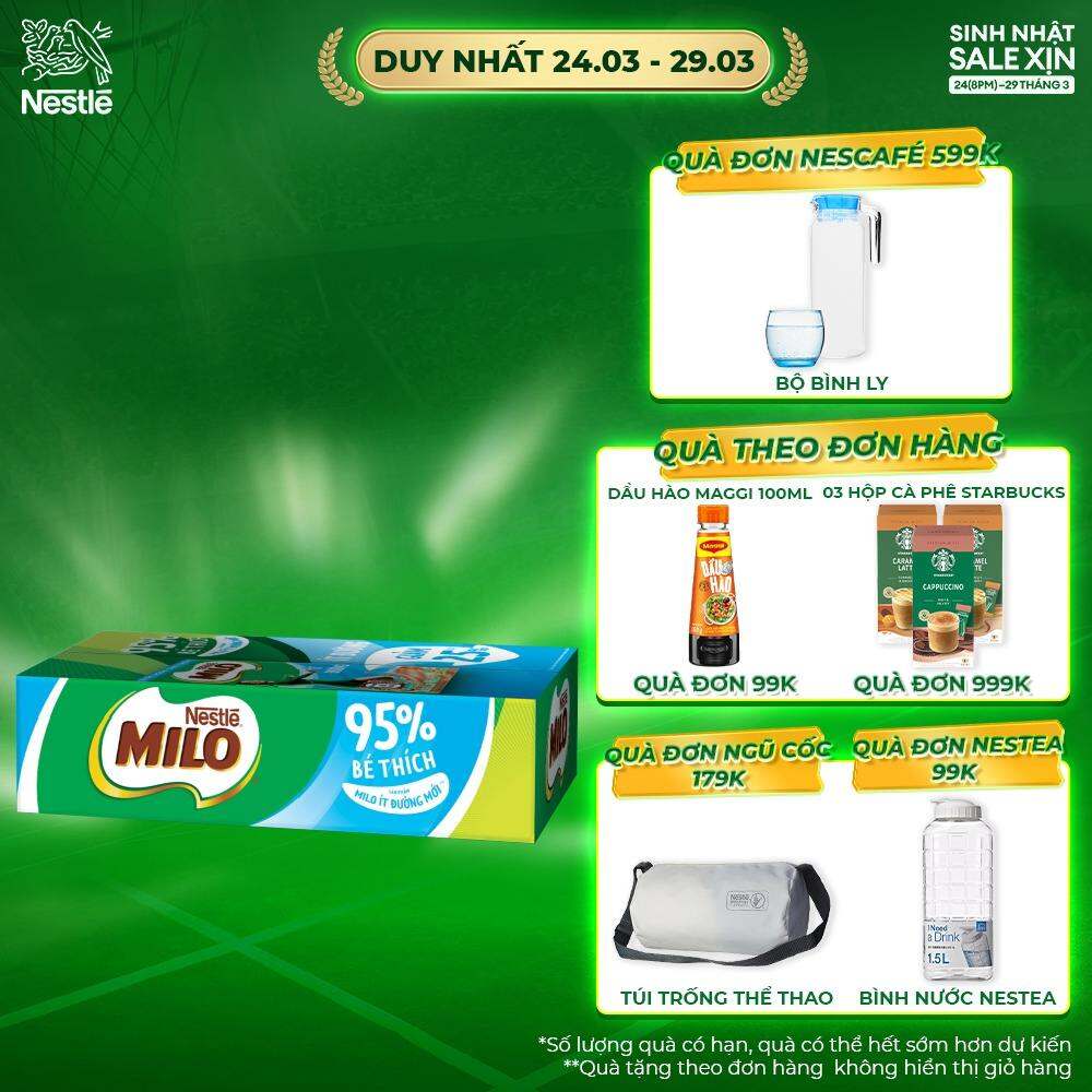 Thùng 48 Hộp Sữa lúa mạch Nestlé® MILO® Ít Đường 110ml
