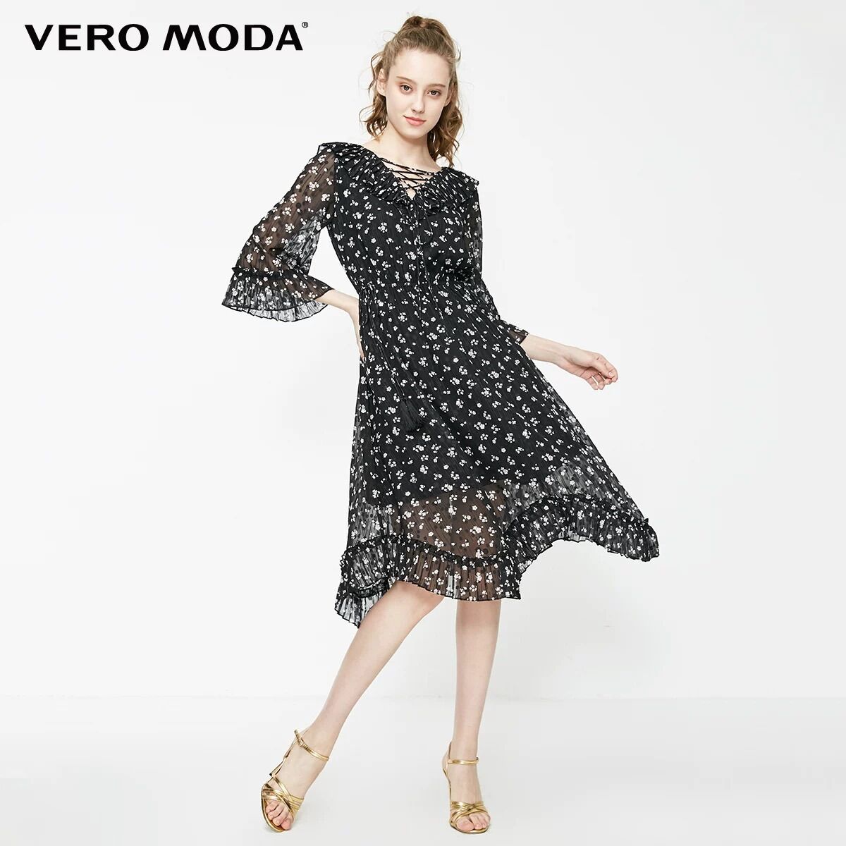 Đầm hoa Vero moda hai lớp - Đầm Vero moda chính hãng