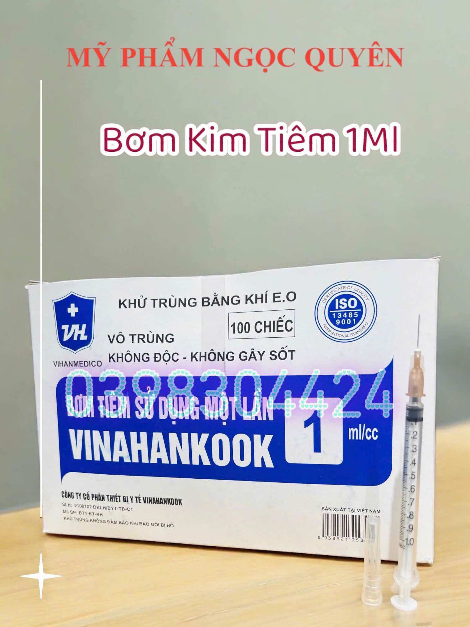 Bơm tiêm 1ml 26Gx1/2' vinahankook