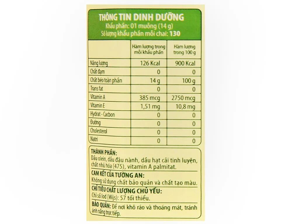 Dầu ăn Tường An chai 2 lít