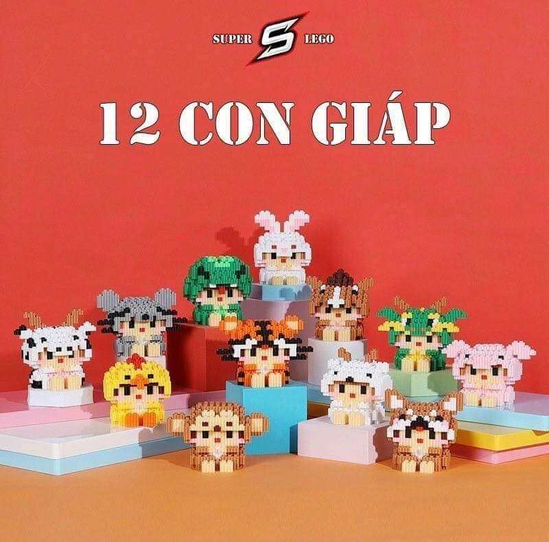 Logo xếp hình  3D 12 con giáp