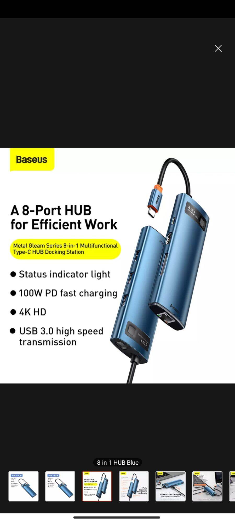 Hub Type-C Baseus 8 in 1