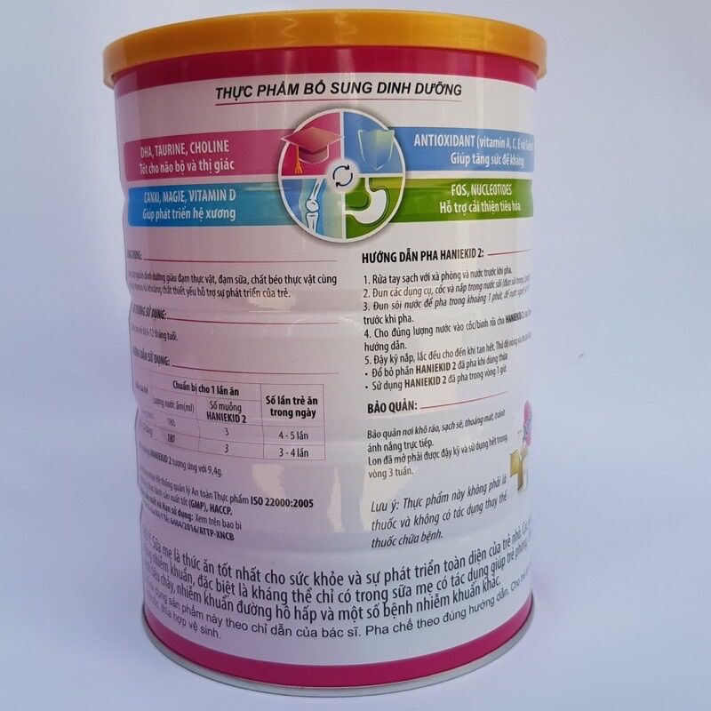 Tặng 1 bình nước - Sữa bột Hanie Kid 1+ lon 850g