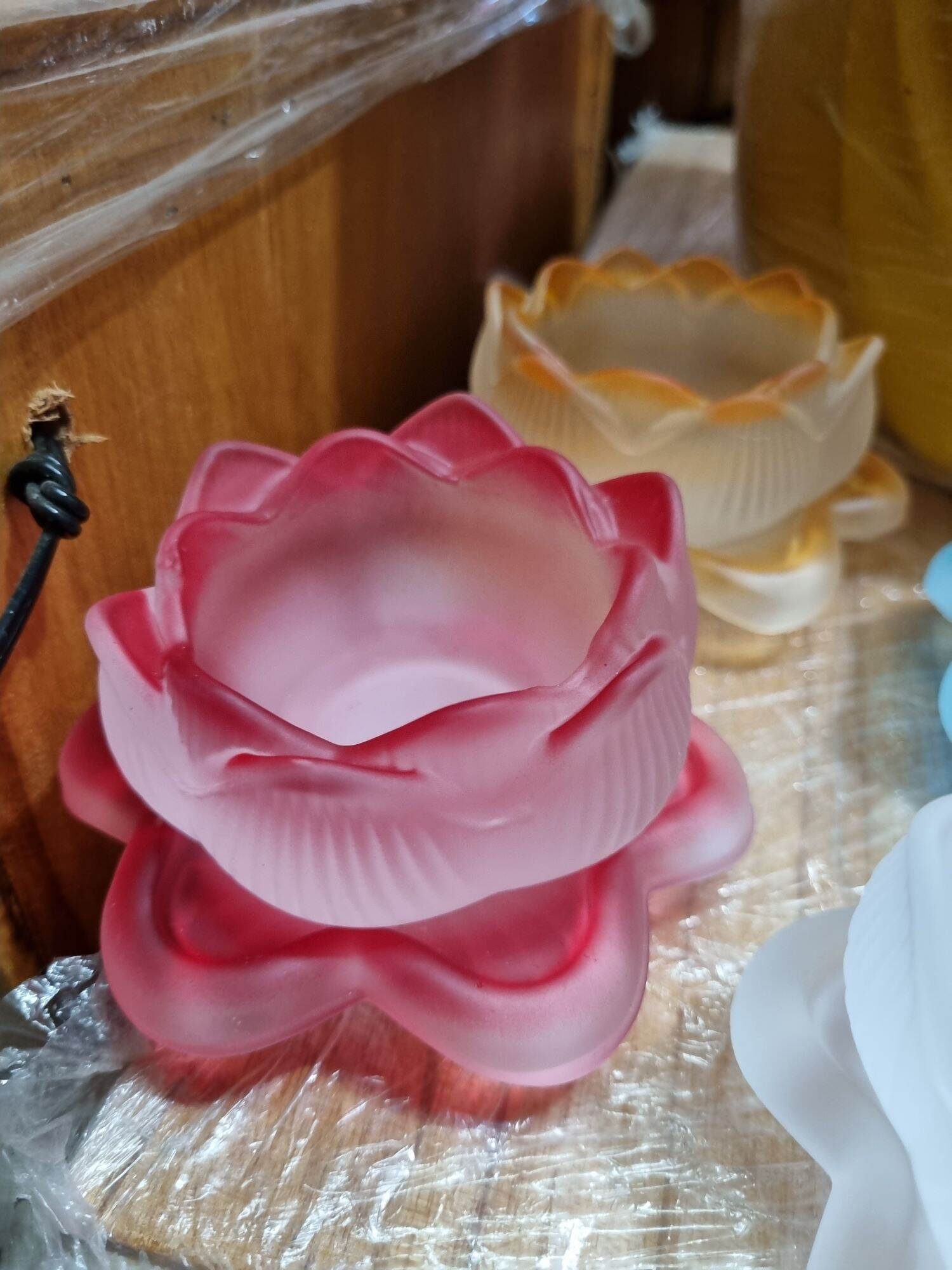 ĐẾ ĐÈN CẦY ĐÁ LƯU LY - ĐẾ NẾN TEALIGHT NHIỀU MÀU