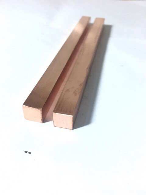 THANH ĐỒNG ĐỎ vuông 10mm. Dài 15cm. CHẾ MÁY HÀN CELL PIN.