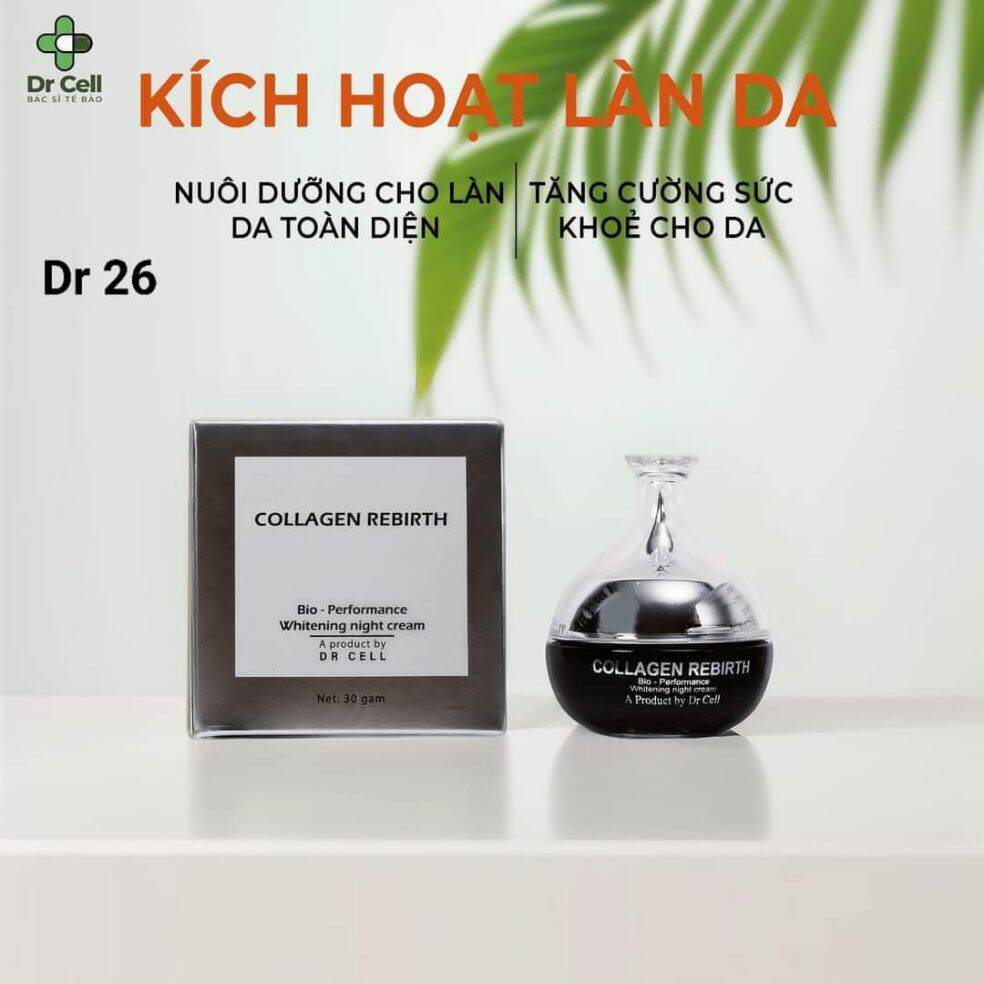 Kem đêm collagen rebirth dr cell mờ nám tàng nhang dưỡng trắng hồng da hộp 30gr