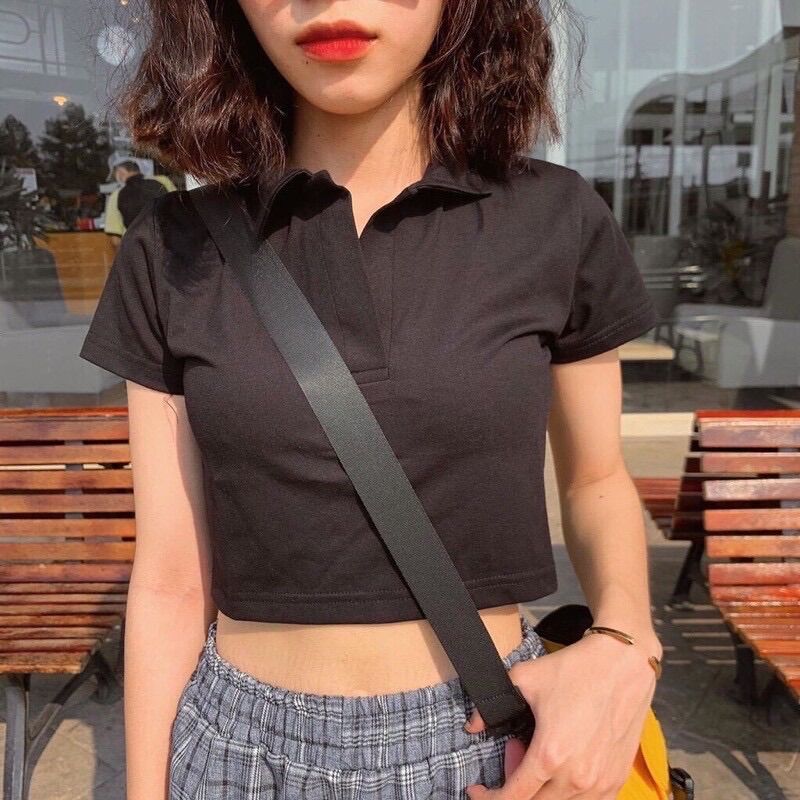 Áo croptop polo đủ màu