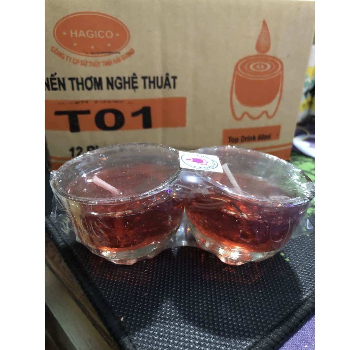 Hộp 12 Cốc Nến Thủy Tinh T01