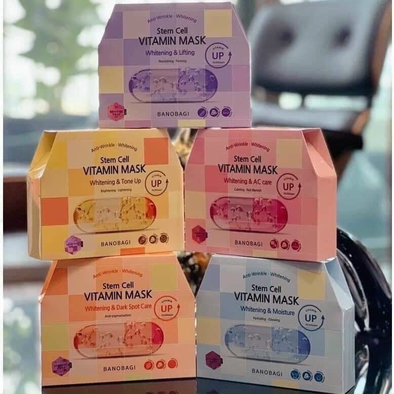 Mặt nạ stem cell vitamin mask banobagi mới. hộp 10 miếng
