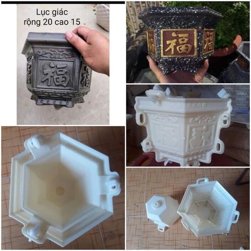 Khuôn chậu lục giác 20 ( khuôn chậu abs có lòng trong)
