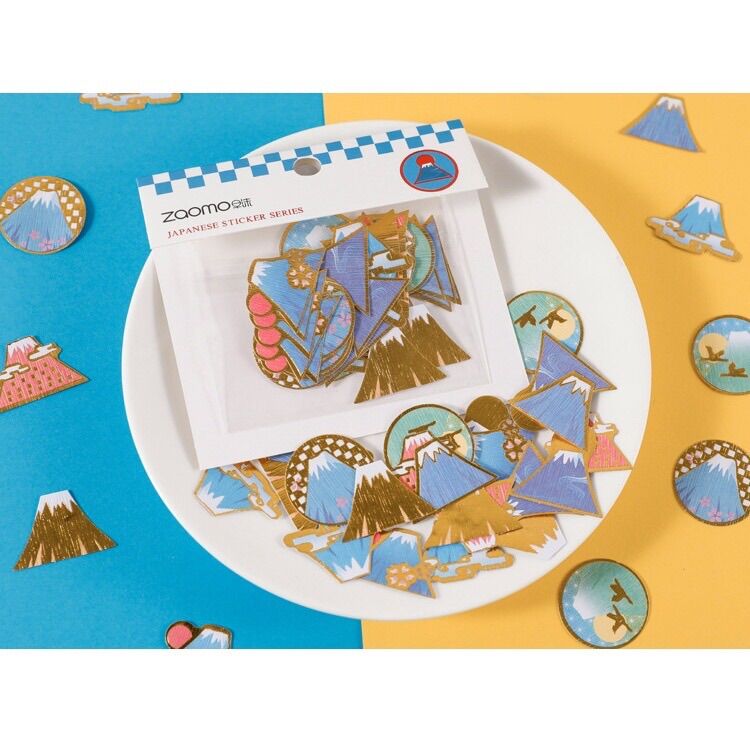 Set 40 miếng dán sticker phũ nhũ vàng trang trí