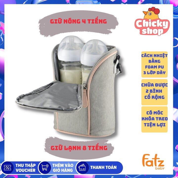Túi giữ nhiệt 2 bình sữa thermo 2 fatzbaby fb2016sl