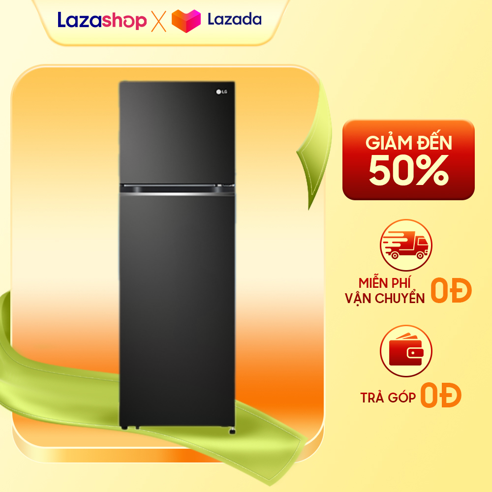 Tủ lạnh LG Inverter 266 lít GV-B262BL - Door Cooling làm lạnh từ cánh cửa tủ, Tủ lạnh công nghệ Inverter vận hành êm ái, Công nghệ làm lạnh Liner Cooling bảo quản rau củ tươi ngon đến 7 ngày