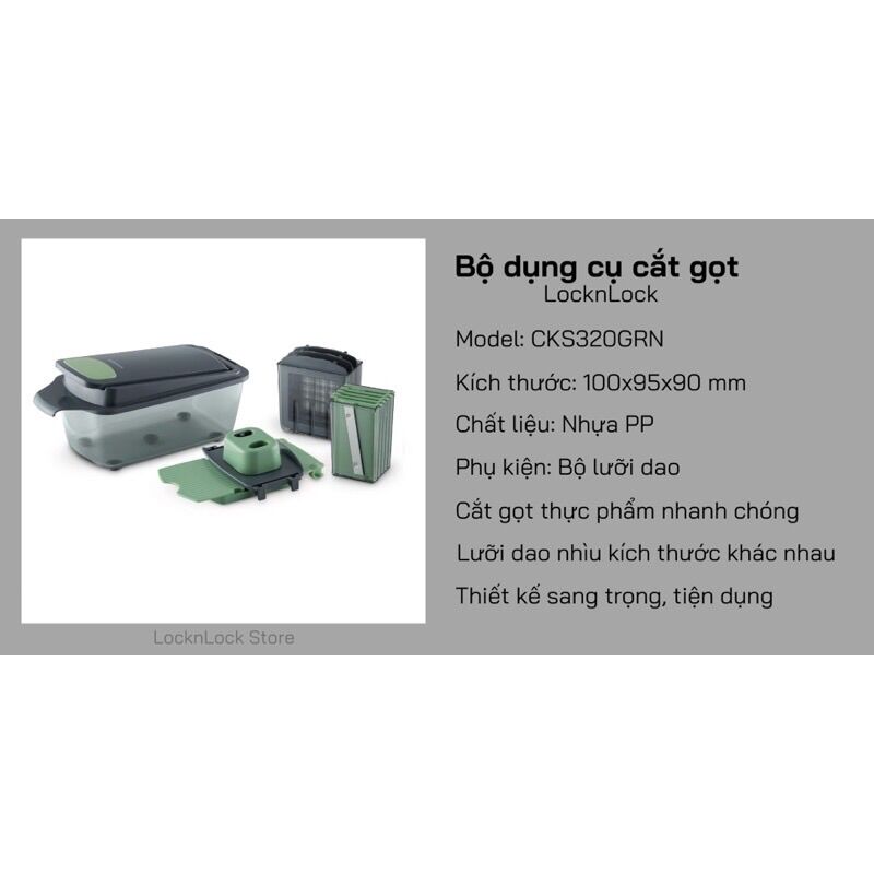 Bộ dụng cụ cắt gọt rau củ quả đa năng LOCK&LOCK CKS320GRN