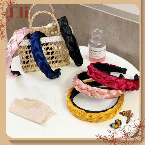 Bờm tóc tết vải lụa satin phong cách Hàn quốc phụ kiện trang sức thời trang Eli'accessories
