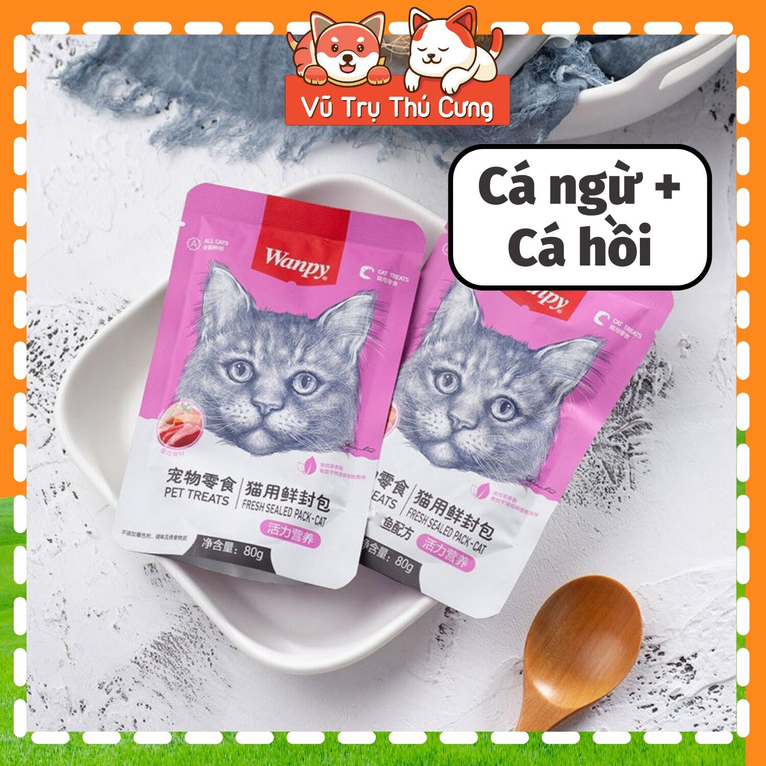 Pate Wanpy cho Mèo gói 80g, đủ vị