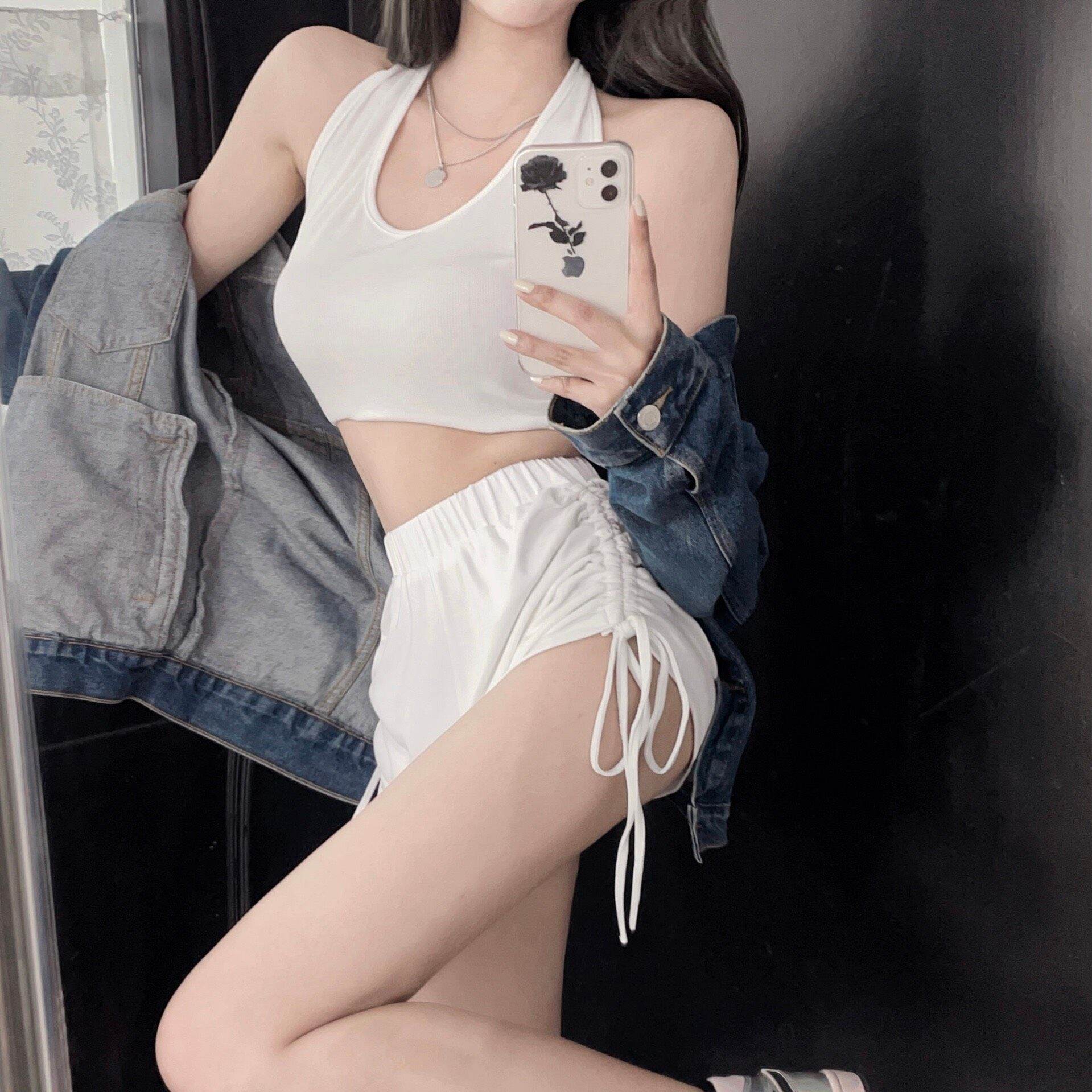 SÉT YẾM TRÒNG CỔ VÀ QUẦN RÚT DÂY S7👖