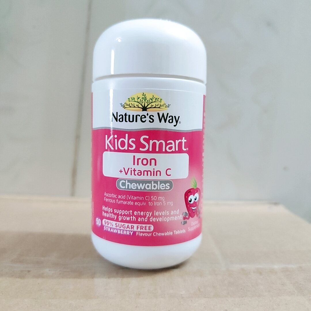Viên nhai vitamin c và sắt nature's way kids smart 50 viên tăng cường hệ miễn dịch hỗ trợ phát triển trí não
