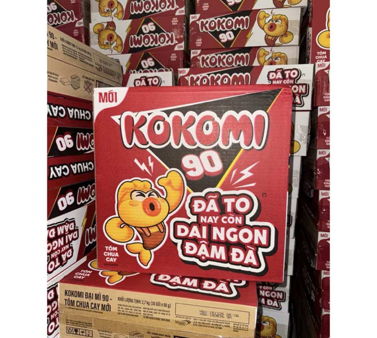 Mì Kokomi Đại 90 Tôm Chua Cay Gói - Thùng 30 Gói x 90g