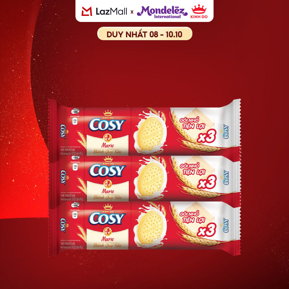 Bánh Quy Sữa Cosy Marie, Combo 3 Gói x 120G