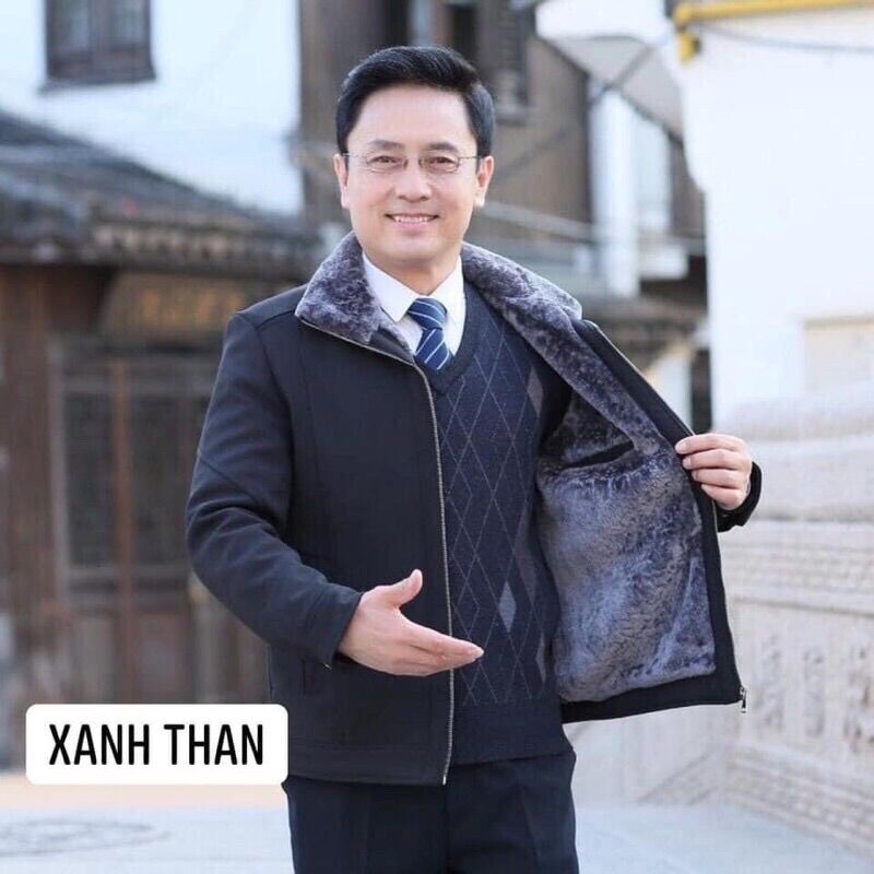 Áo khoác lót lông tặng bố