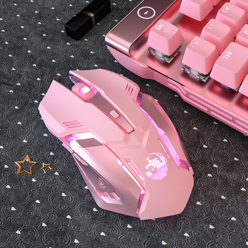 Ergonomic có dây Chuột chơi game 6 nút LED 2400 DPI USB máy tính Gamer Chuột K3 Màu Hồng Chuột chơi game và tấm lót chuột cho PC máy tính xách tay