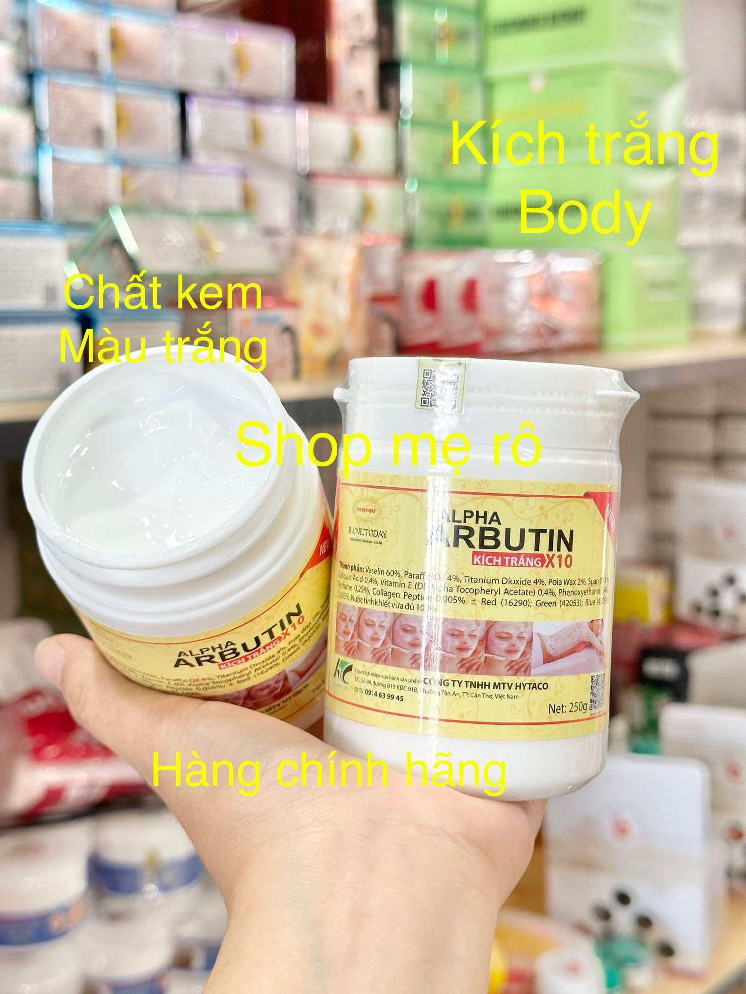 kem kích trắng arbutin 3c3 (I love today) trắng da body hủ 250gram chính hãng (có kèm hóa đơn)