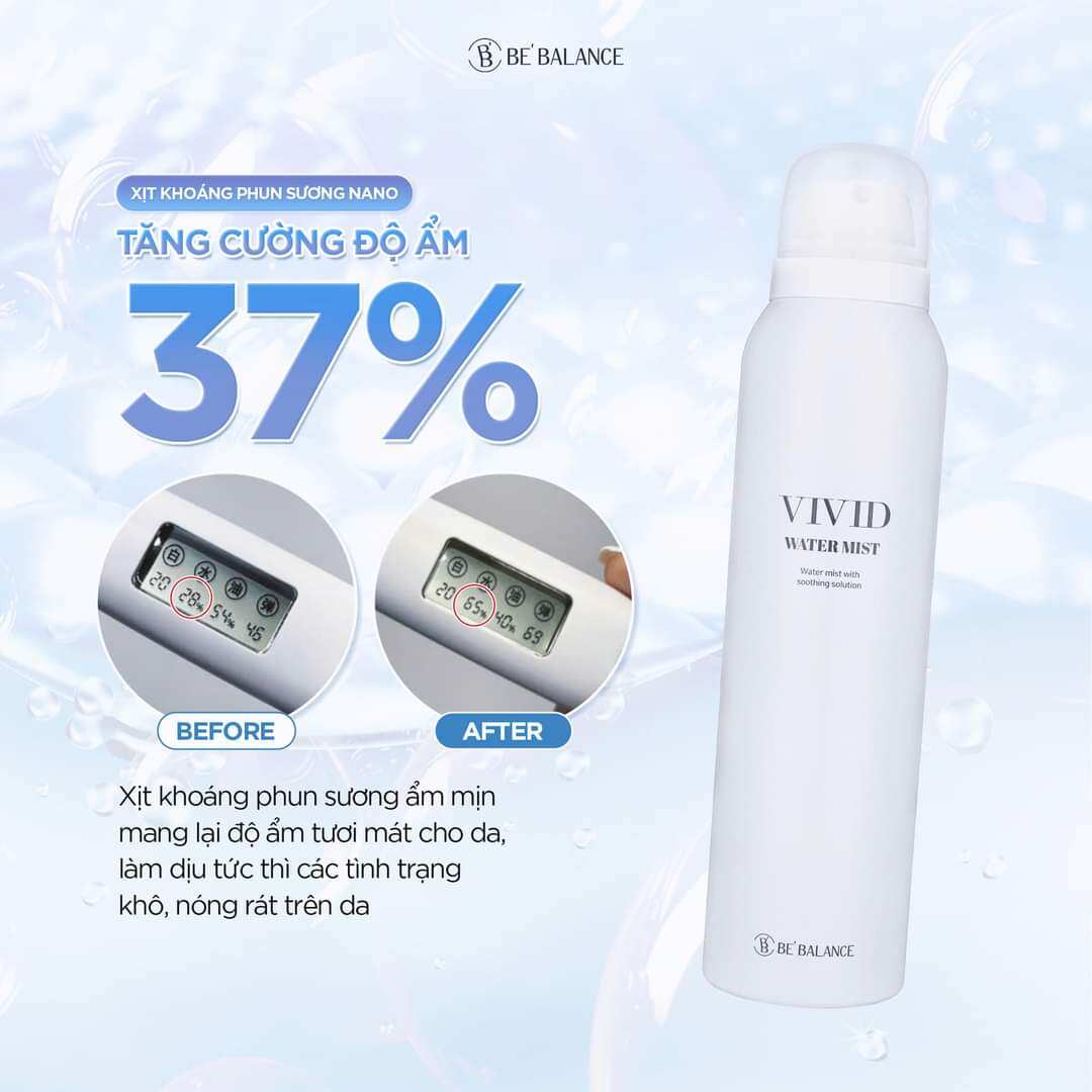 [Hoàn Tiền 8%]Xịt Khoáng Be’Balance giúp da cấp ẩm căng mượt chai 100ml mẫu mới