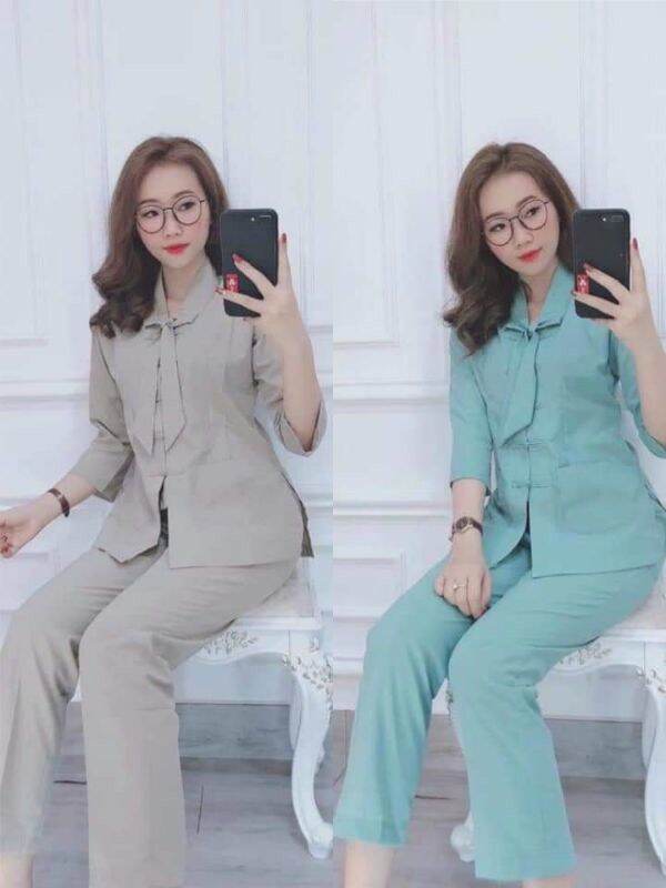#đồ bộ đi chùa#đồ lam nữ#la Hán nơ