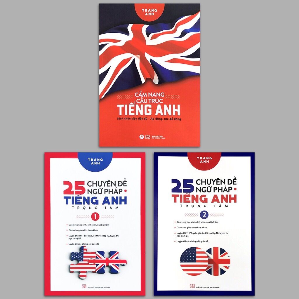 Sách - (Combo) 25 Chuyên Đề Ngữ Pháp Tiếng Anh Trọng Tâm (Tập 1 + Tập 2) + Cẩm Nang Cấu Trúc Tiếng Anh