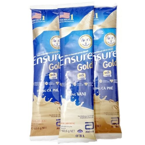 Sữa Ensure Gold dạng gói 60,6g date 2025 (siêu tiết kiệm rẻ hơn lon rất nhiều)