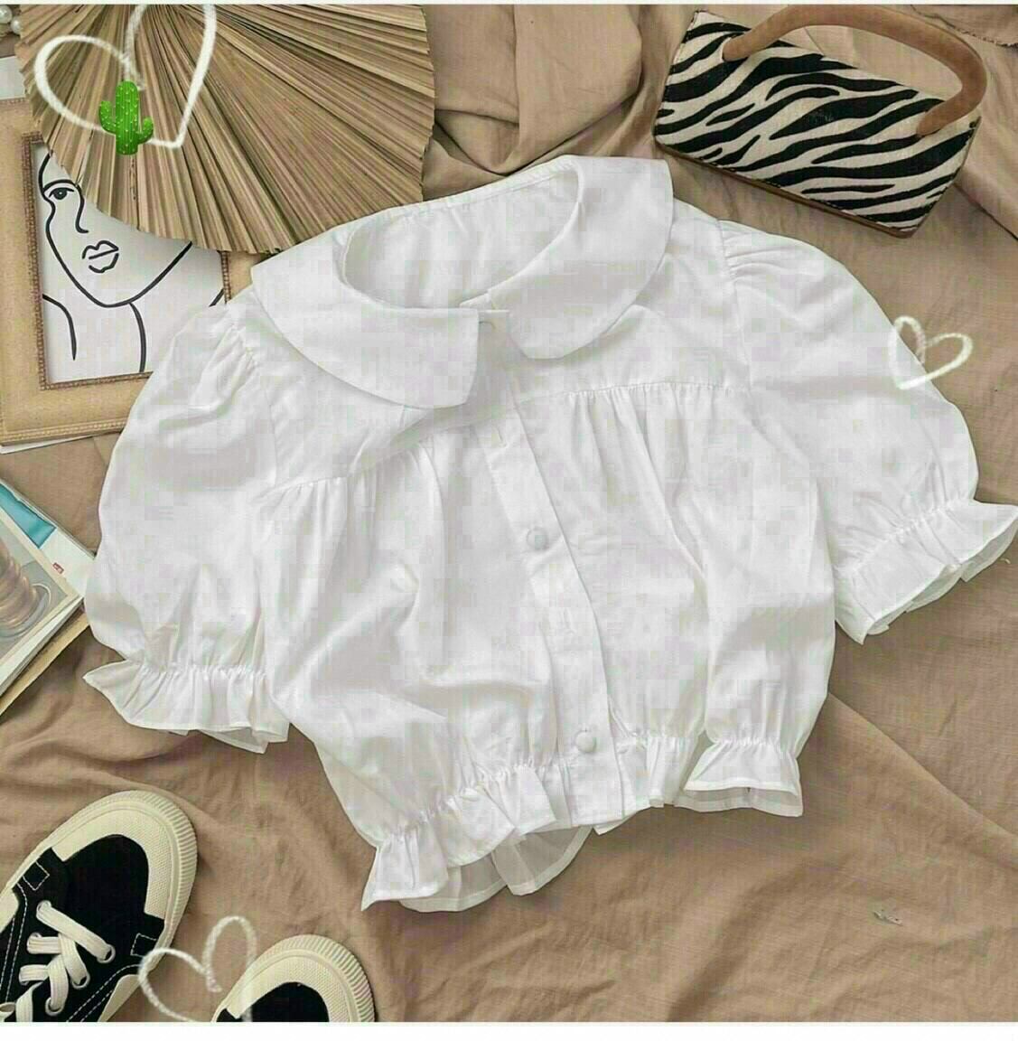 ÁO SƠ MI BO EO NHÚNG CROPTOP FORM 45KG(PC)