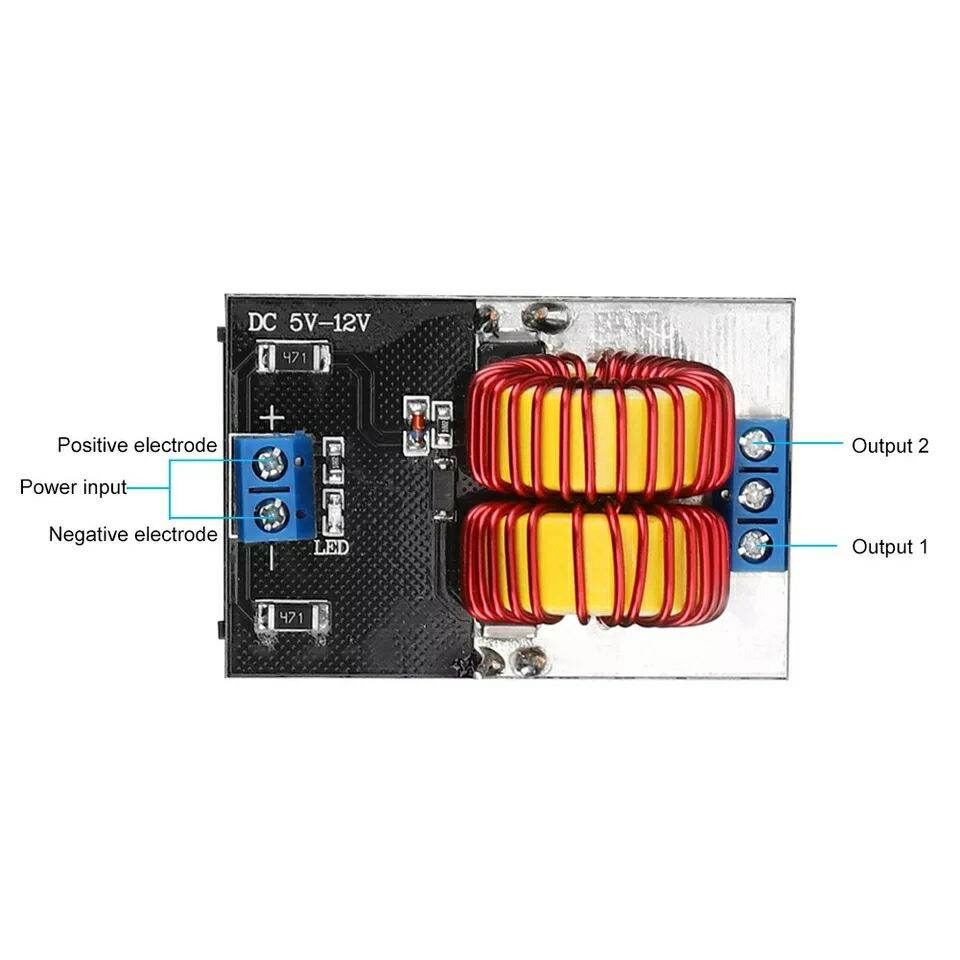 Mạch nung cao tần ZVS 120W 5 - 12V DC - 1B4 (Dùng nguồn tổ ong là tốt nhất ạ)